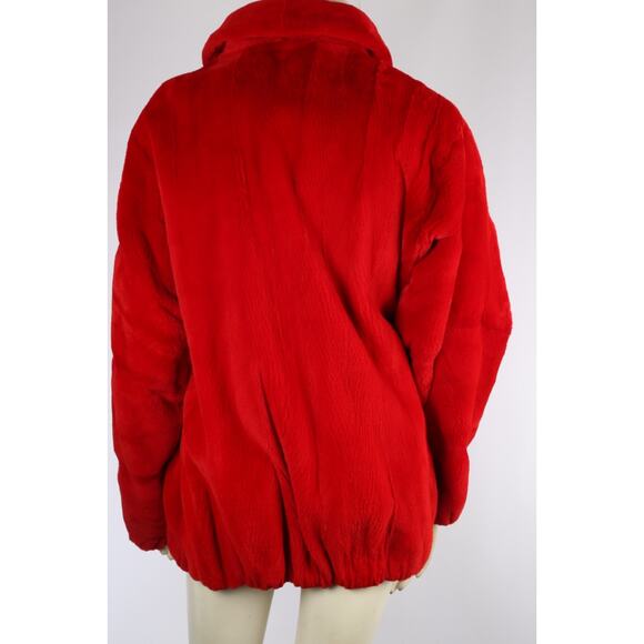 Vintage Luxury Red Sheared Mink Fur Zip Front Jacket Women’s Size L Winter Warm - Picture 9 of 16